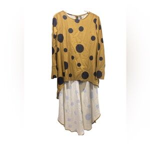 🐇koan daily brand women's long-sleeve tunic blouse featuring a high-low hem. M